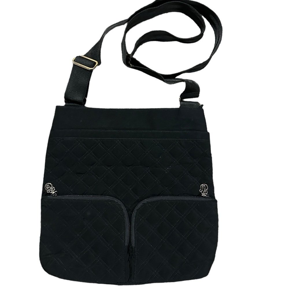 Vera Bradley Black Quilted Crossbody Convertible Shoulder Bag